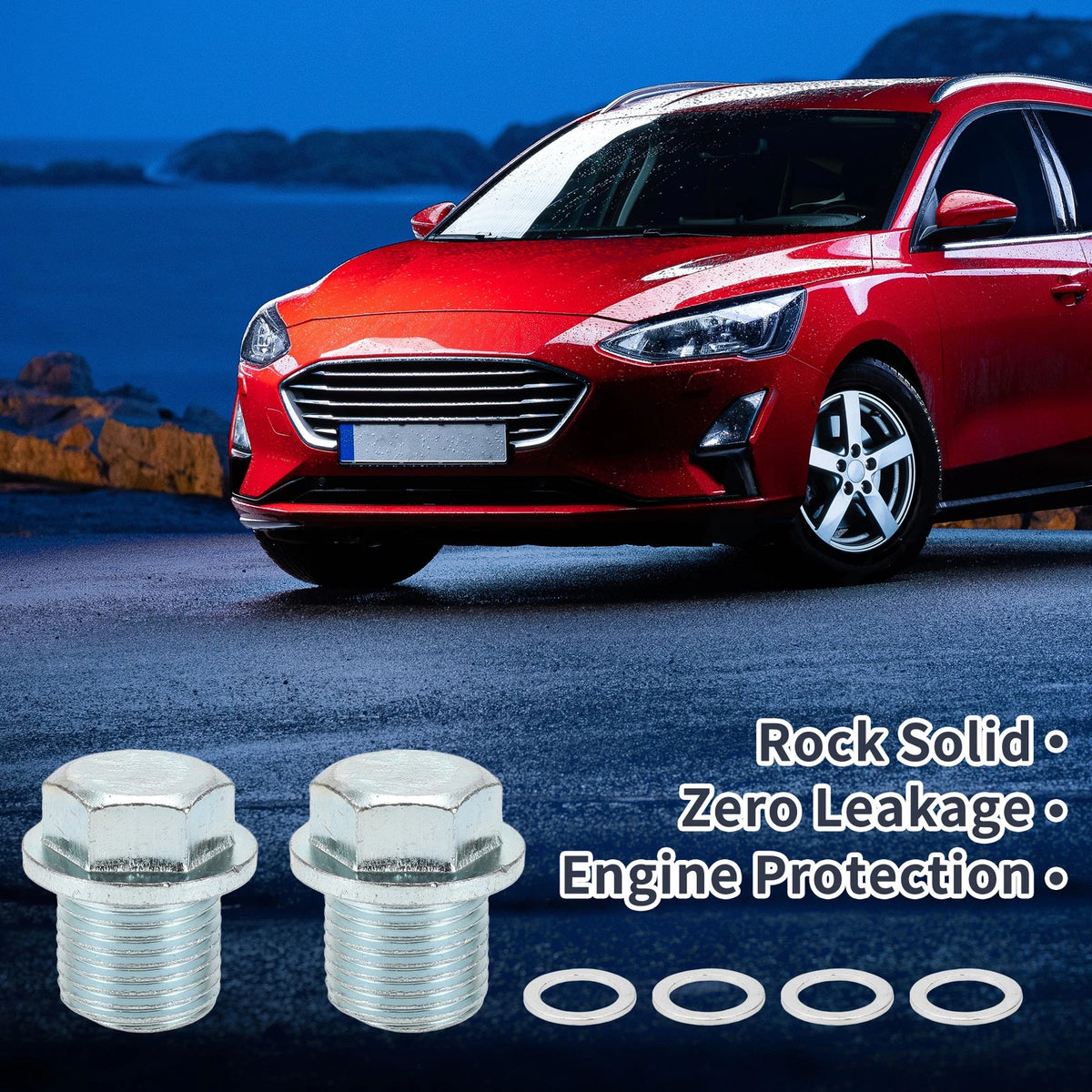 Set M17x1.5 0.98" Height Engine Oil Drain Plug with Gasket for Car/Motorcycle
