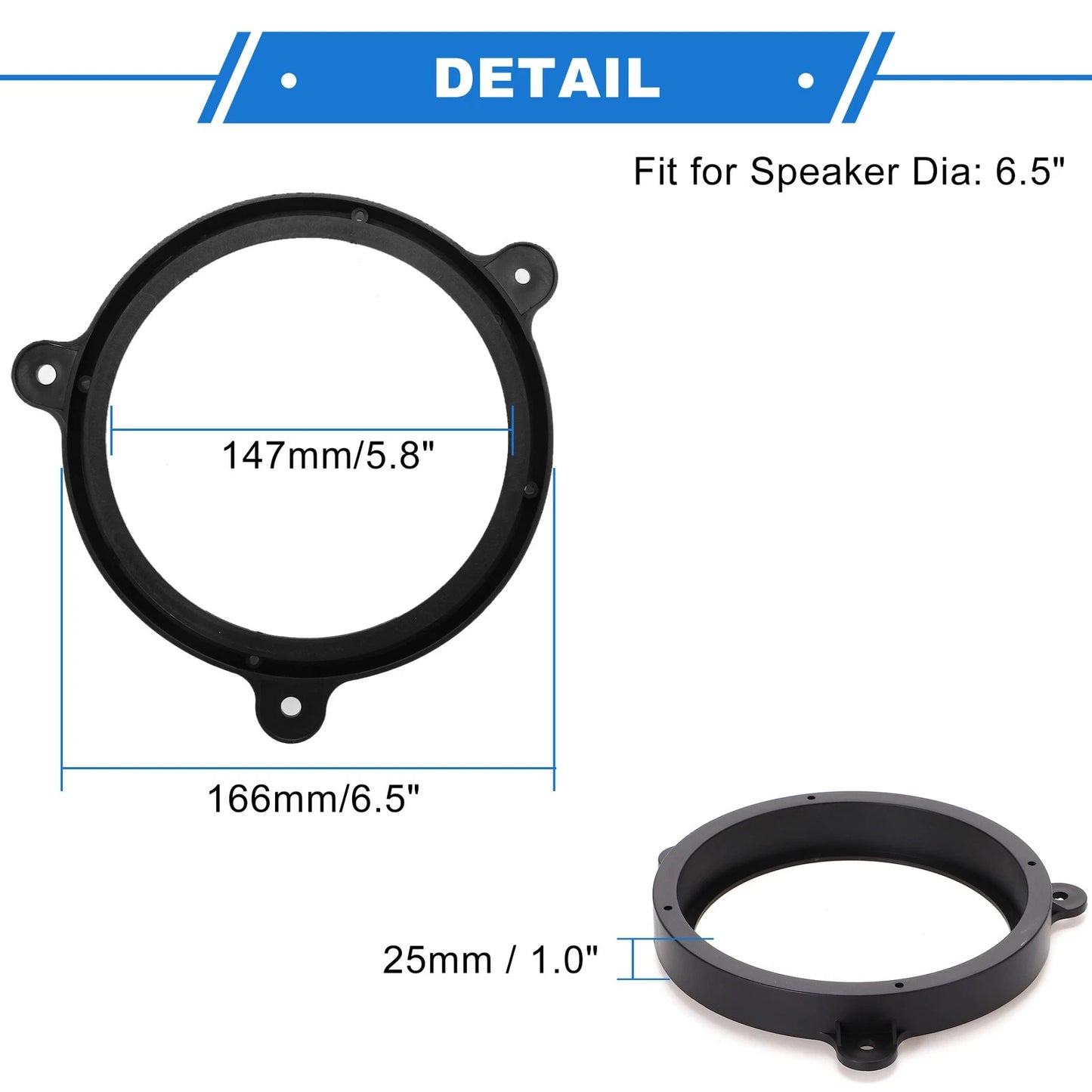 6.5" Speaker Spacer Adapter Set for Subaru WRX