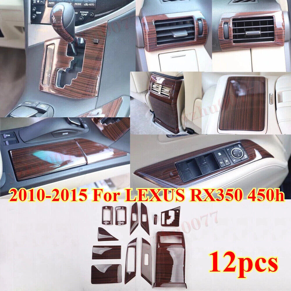 Wood Grain Interior Cover 12x for LEXUS RX350 450h (2010–2015)