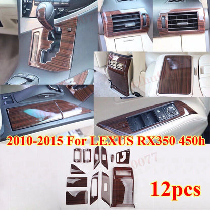 Wood Grain Interior Cover 12x for LEXUS RX350 450h (2010–2015)