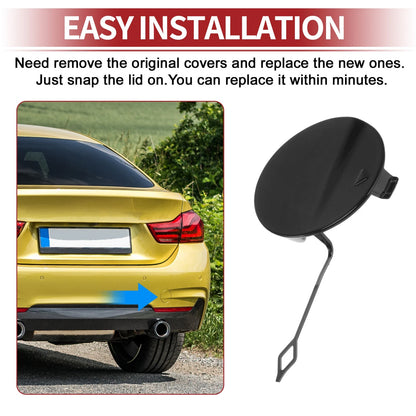 Rear Bumper Tow Hook Cover for BMW 428i (2014-2016) - Black 1 x Cover