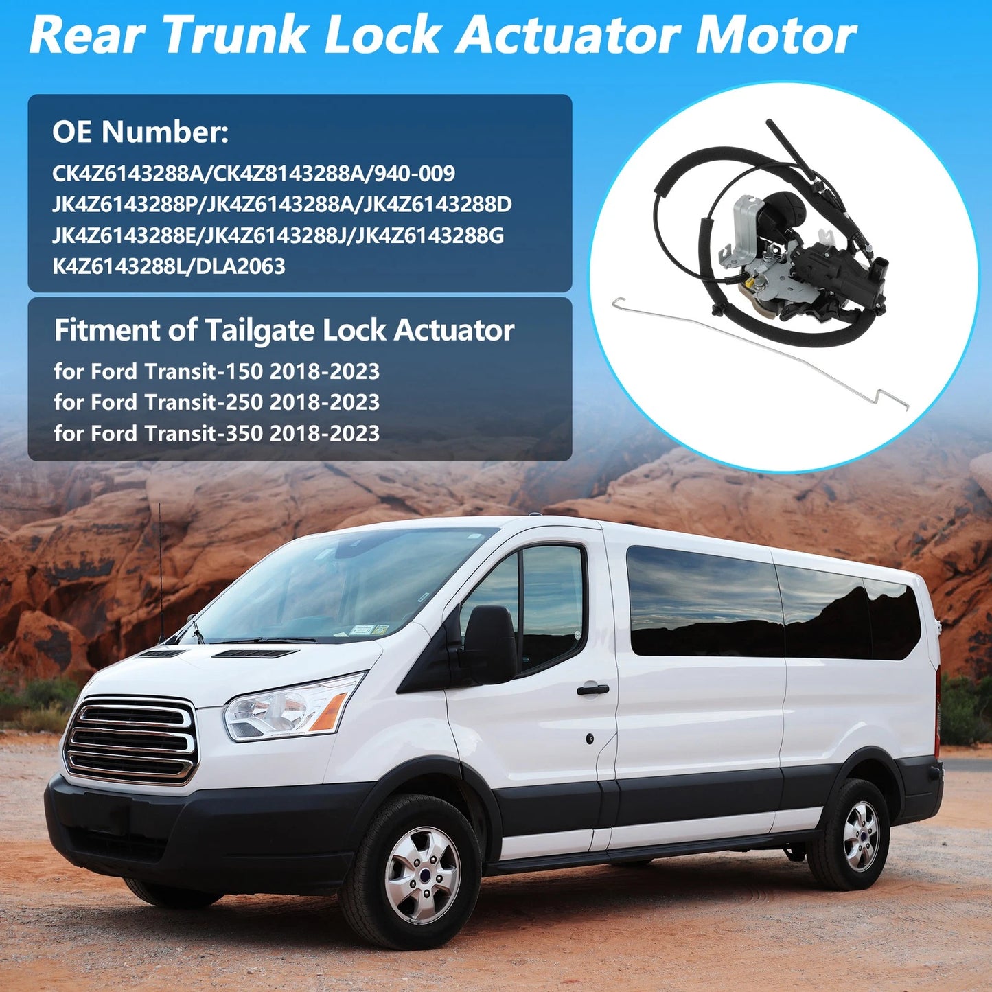 Tailgate Lock Actuator for Ford Transit 150 250 350 (2018-2023)