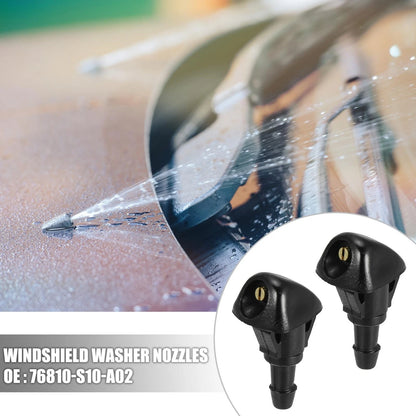4 x Black ABS Front Windshield Wiper Cleaning Jet Nozzles for Honda Civic CR-V