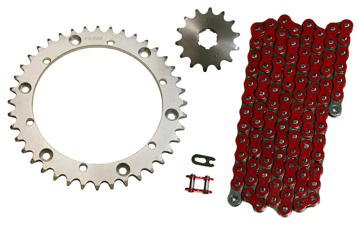 Red 520x100 Drive Chain & 14/40 Sprockets for Yamaha Warrior 350 (1989–2004)