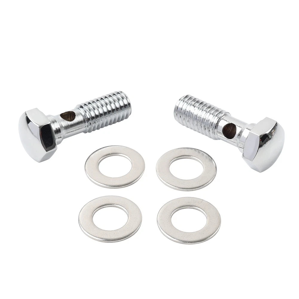 Chrome Head Breather Bolts for Harley Road King FLHR, Softail FXST (1994-1999)