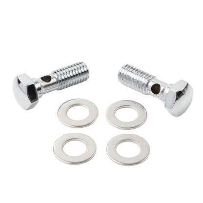 Chrome Head Breather Bolts for Harley Road King FLHR, Softail FXST (1994-1999)
