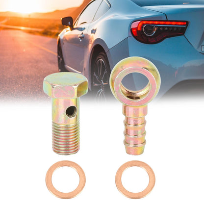 Banjo Hose Barb Bolt Fittings Bronze Tone / 12mm Diameter for Motorcycle Car