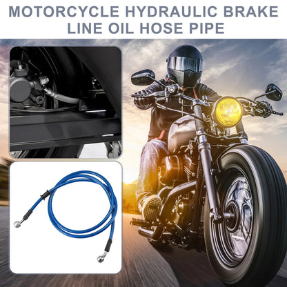 55.12" Length 10mm ID Brake Line Oil Hose Pipe Cable Blue for Motorcycle