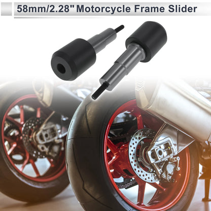 1.1" 2 x Aluminum Alloy Plastic Motorcycle Slider Frame Titanium Tone for Make Model