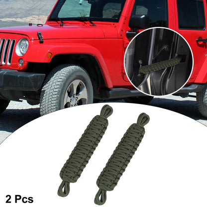 2 x Door Limiting Straps for Jeep Wrangler JK JL (1997-2021) Army Green