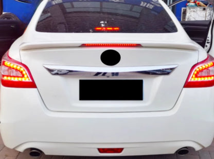 Pearl White Rear Trunk Spoiler with Light for Nissan Altima Sedan (2013-2015)