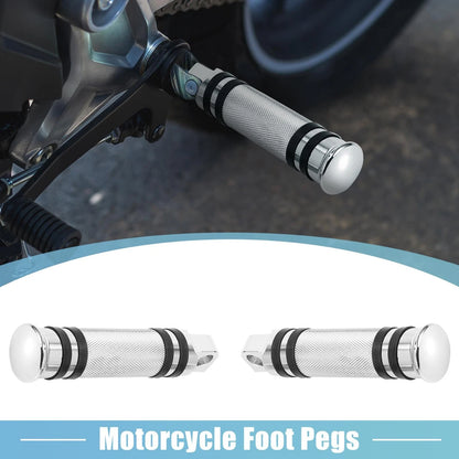 Pair 10mm Aluminum Aolly Rearsets Footrest Silver Tone for Motorcycle