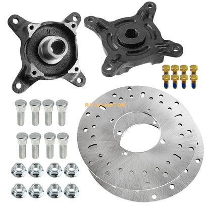 2 x Front Wheel Hub Brake Rotor & Studs for Polaris Ranger 400 425 500 570 700 800
