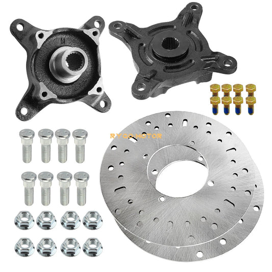 2 x Front Wheel Hub Brake Rotor & Studs for Polaris Ranger 400 425 500 570 700 800