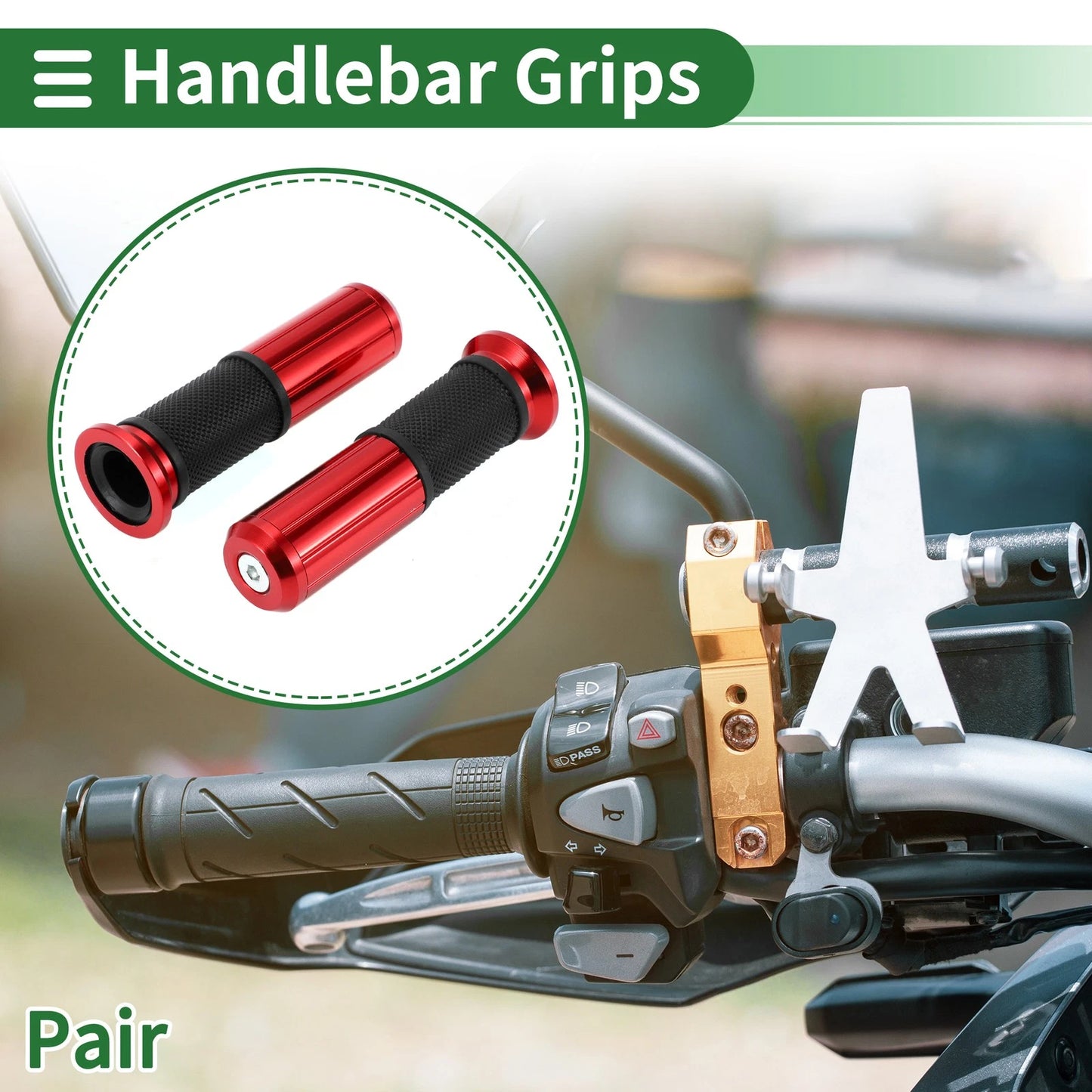 Grips / 7/8" / Hand Grips Aluminum Alloy Black Red for Motorcycle