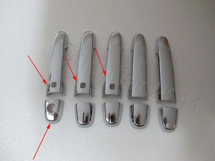Chrome Door Handle Cover Trim for Toyota RAV4 Smart Keyhole (2006-2012)