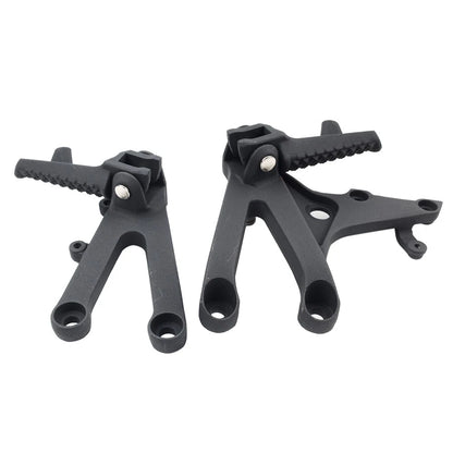 Black Front Driver Footrest Bracket Set for Honda CBR600RR (2007-2024)