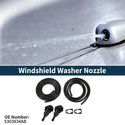 Windshield Washer Nozzle & Gasket, Fluid Hose for Jeep (2007-2018)