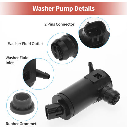 Windshield Washer Pump w/ Grommet for Toyota (2000-2006)