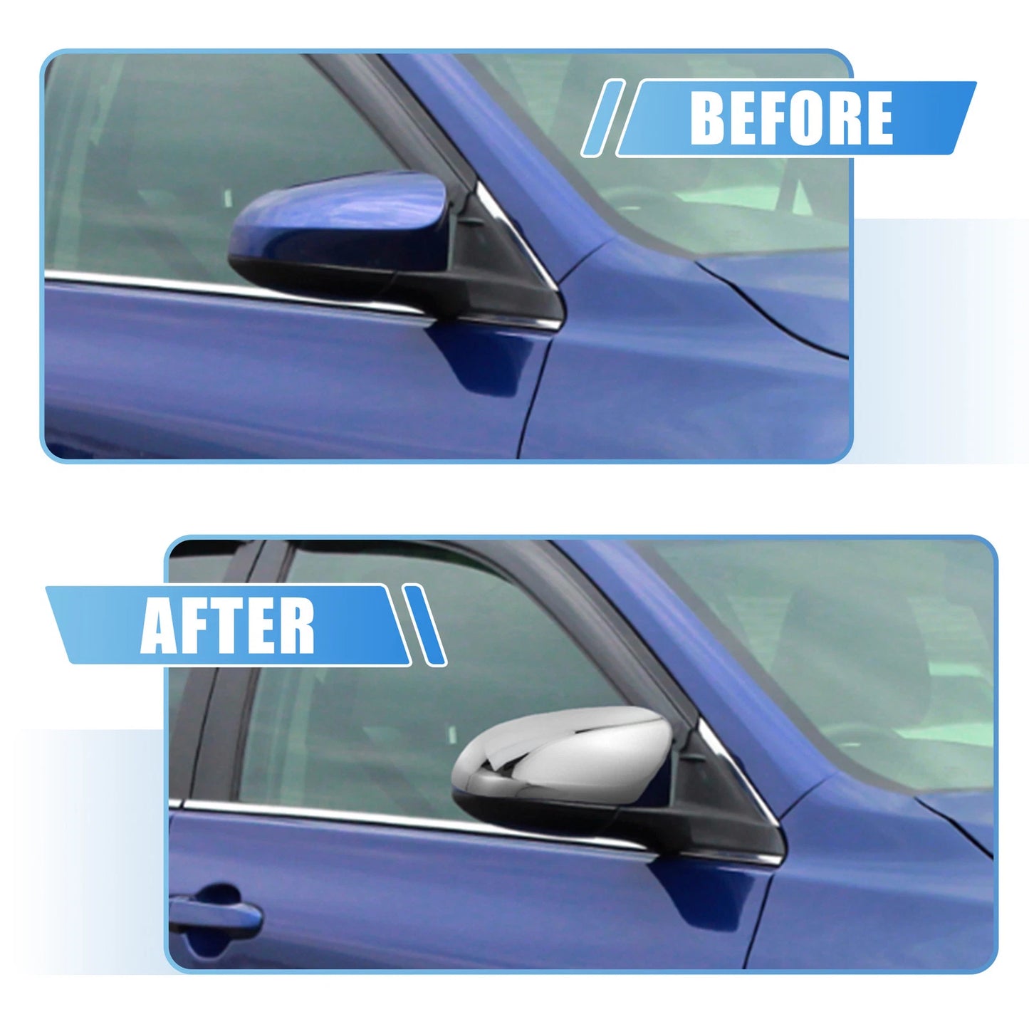 Chrome Plated Top Half Mirror Cover for Toyota Camry (2012-2016)