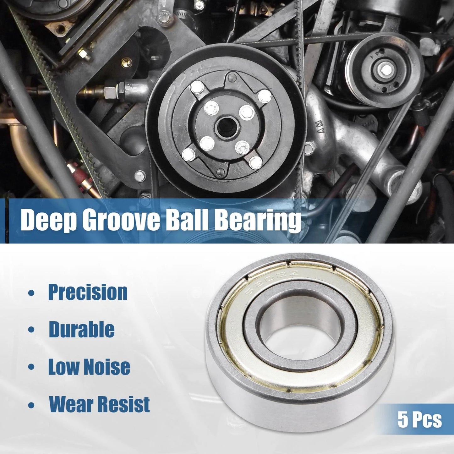 Deep Groove Ball Bearing 15x35x11mm Sealed Chrome Steel Z2 Bearing 5pcs