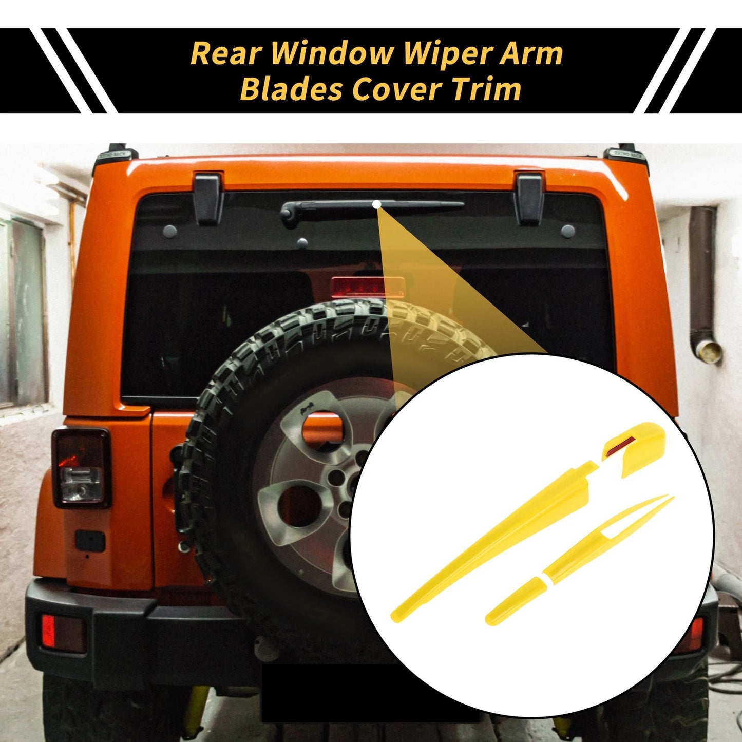 Rear Window Wiper Arm Blades Covers for Jeep Wrangler JL JLU (2018-2024)