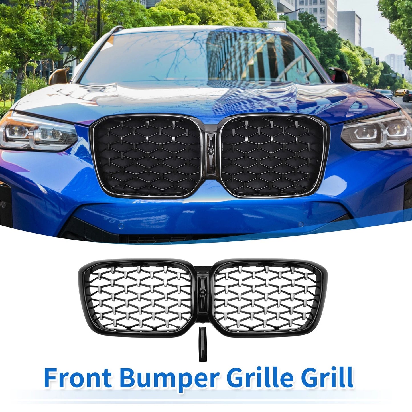 Front Upper Bumper Grille Half Chrome for BMW X3 (2020 - 2023)
