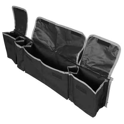 Black Multi-Pocket Cargo Net Organizer for Car Seat Back (Fits Most Vehicles)