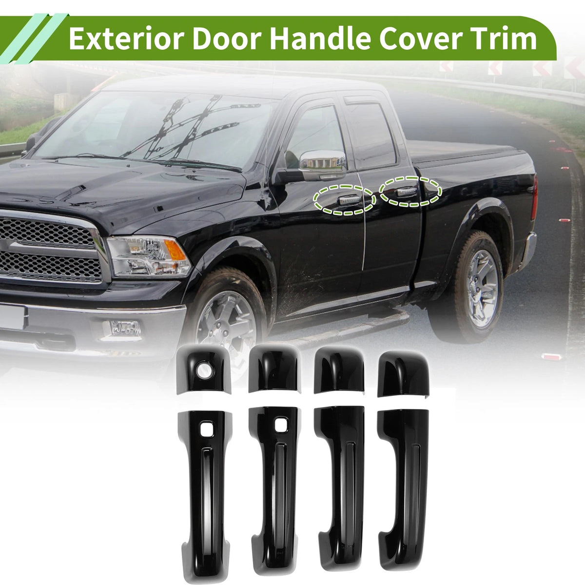 Gloss Black ABS Exterior Door Handle Cover Trim for Ford Bronco (2021-2025)