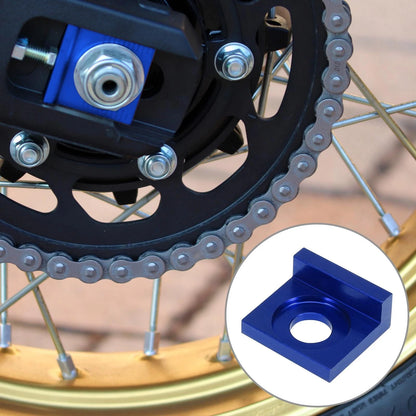 2 x 15mm Hole Dia Chain Adjuster Block Tensioner Blue Metal for Motorcycle
