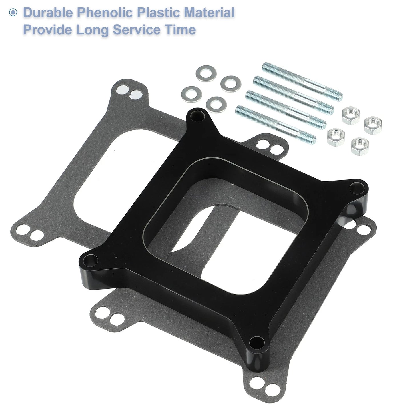 Carb Spacers 1" Tall Open Phenolic Carburetor Spacer Kit for Chevy Ford