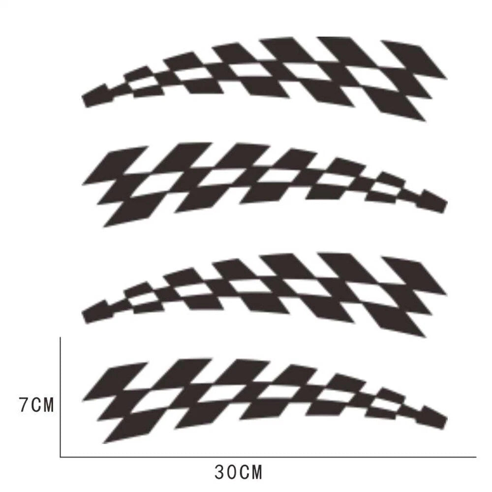 4 Pcs Black Racing Strips Car Side Strip Stickers Universal