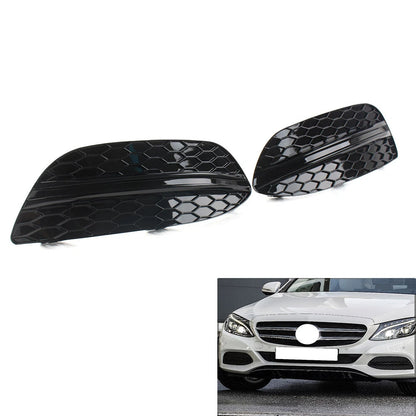Fog Light Covers for Mercedes Benz C Class W205 C300 (2015-2018) Black
