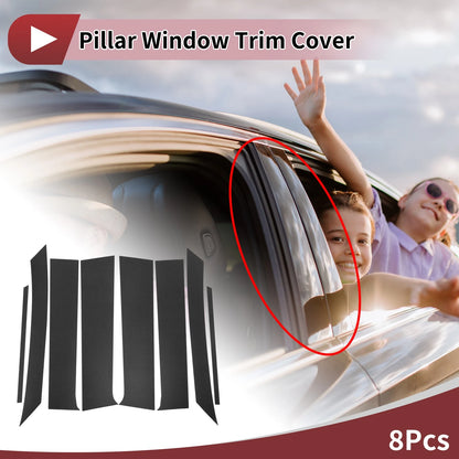 8 Pcs Carbon Fiber Car Door Pillar Window Trim for Toyota Fortuner (2024-2025)