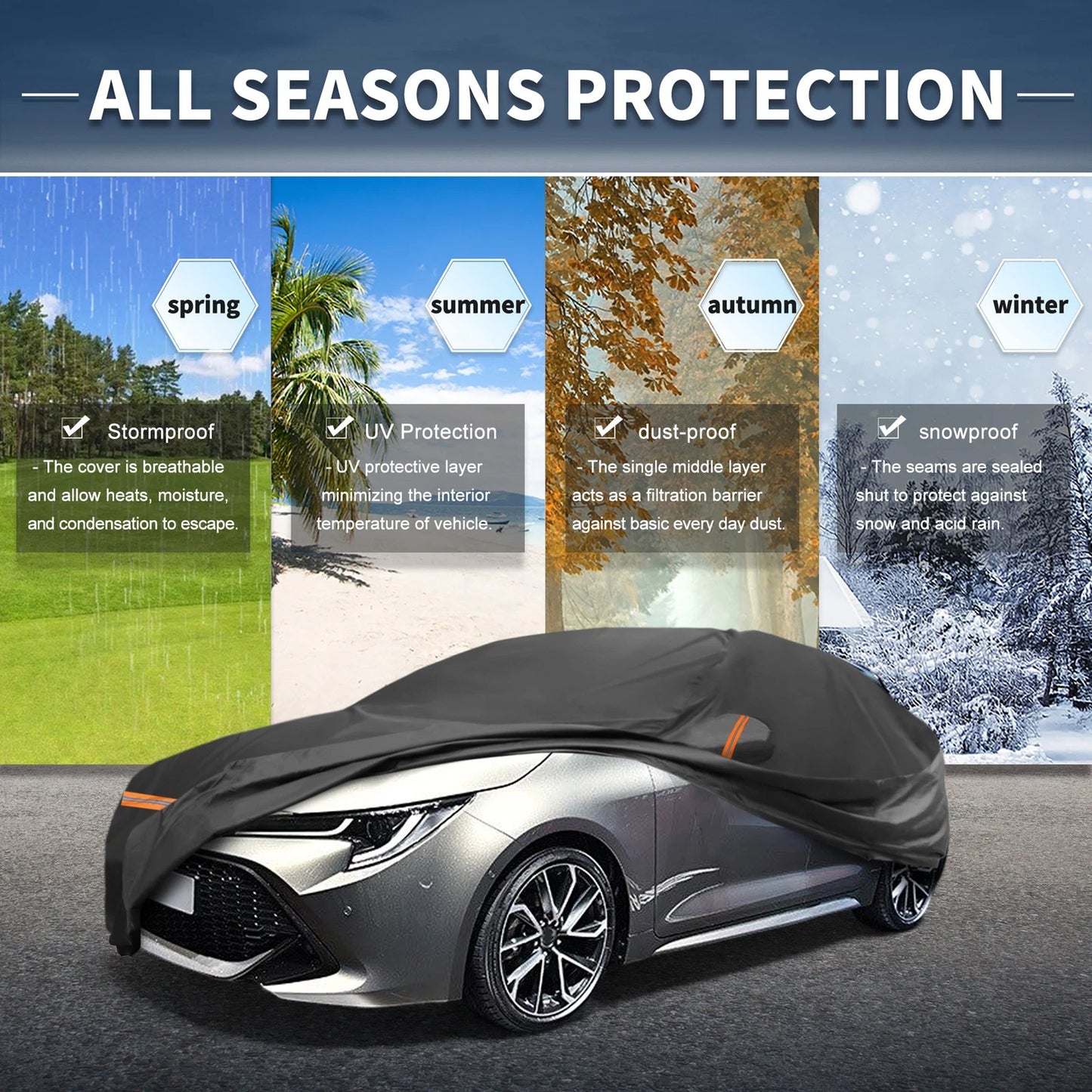 Waterproof Spunlace Cotton Car Cover for Toyota Auris (2007-2018)