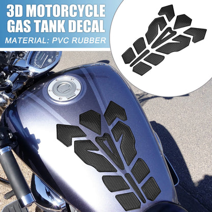 1 x Universal 3D Gas Tank Decal 7.87x5.59 Tank Sticker Black