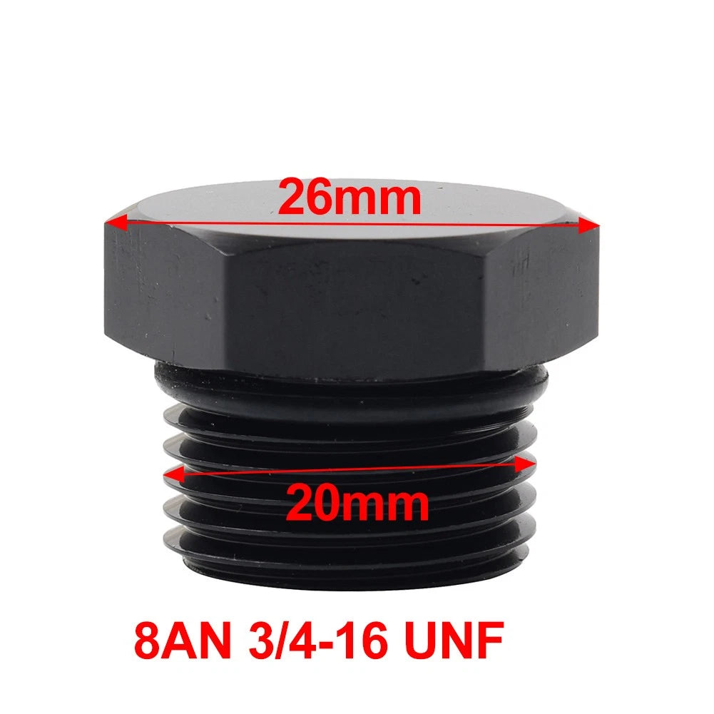 2 x Aluminum 8AN Block Off Cap ORB Plug Male Fitting Adapters for Universal