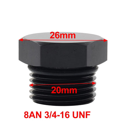 2 x Aluminum 8AN Block Off Cap ORB Plug Male Fitting Adapters for Universal