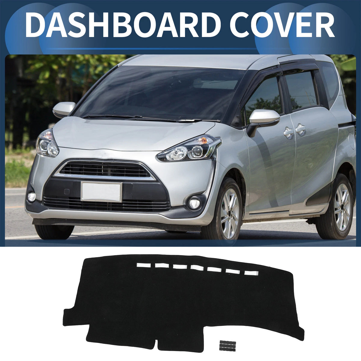 Dashboard Cover Mat for Toyota Sienta 2016-2024 Black 1 Set