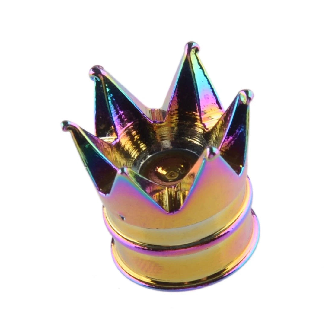 Multi Color Aluminum Crown Wheel Tire Valve Stem Caps for Car