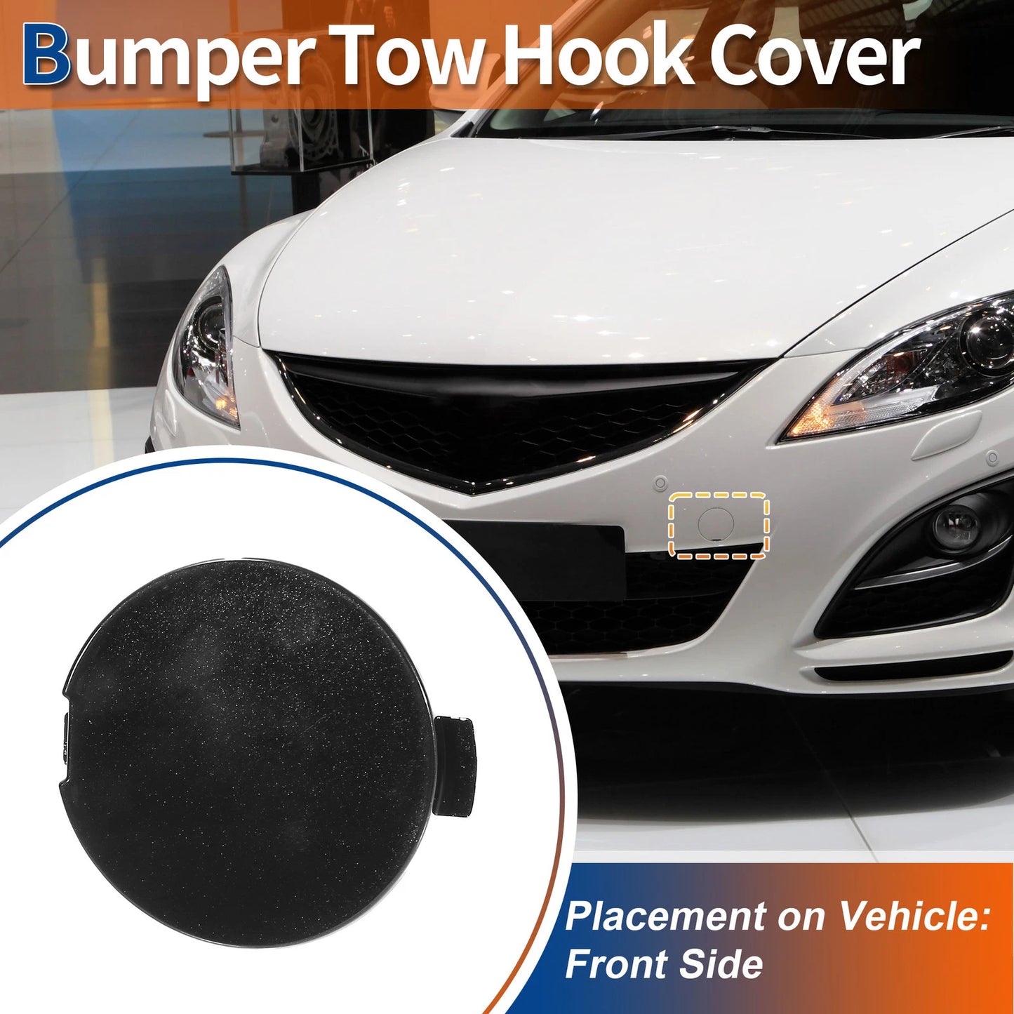 Front Right Tow Hook Cover for Mazda 6 (2008-2012) - Black