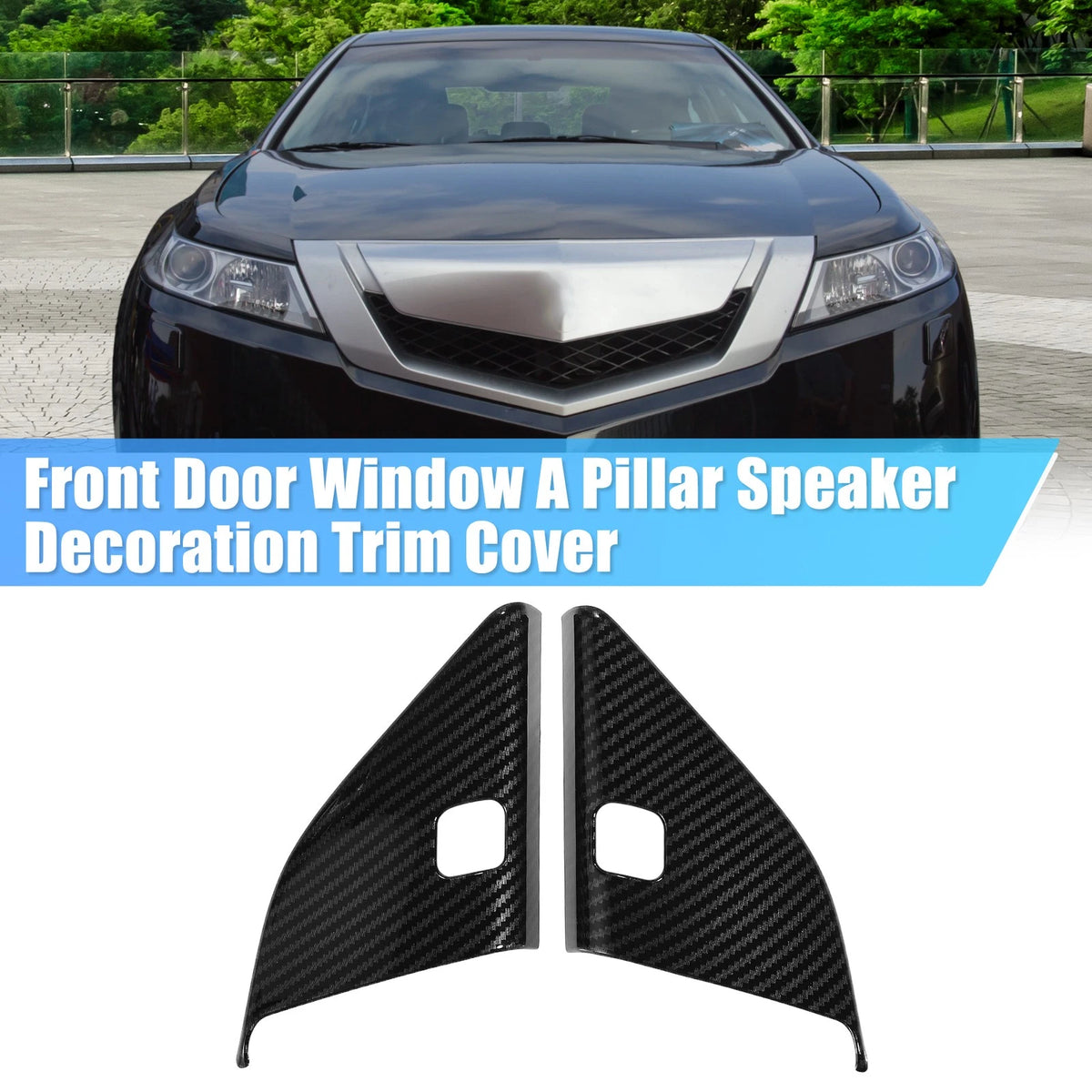 Carbon Fiber Front Door Window A-Pillar Speaker Trim for Acura TLX