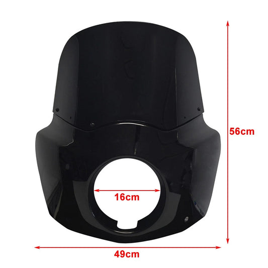 11" Black Headlight Fairing Windshield for Harley Softail Street Bob (18-24)