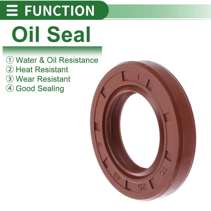 Oil Seal 25x43x7mm 5Pcs Seal Ring Rotary Shaft Seal FKM Rubber for MakeModel