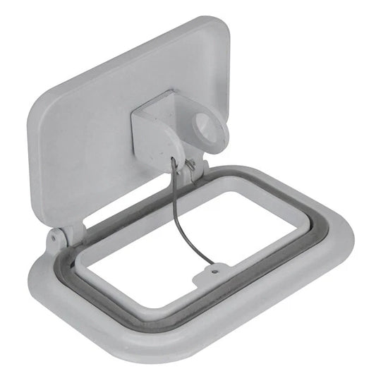 Alloy Scupper White Enamel Coated Small 165mm x 112mm for Marine Applications