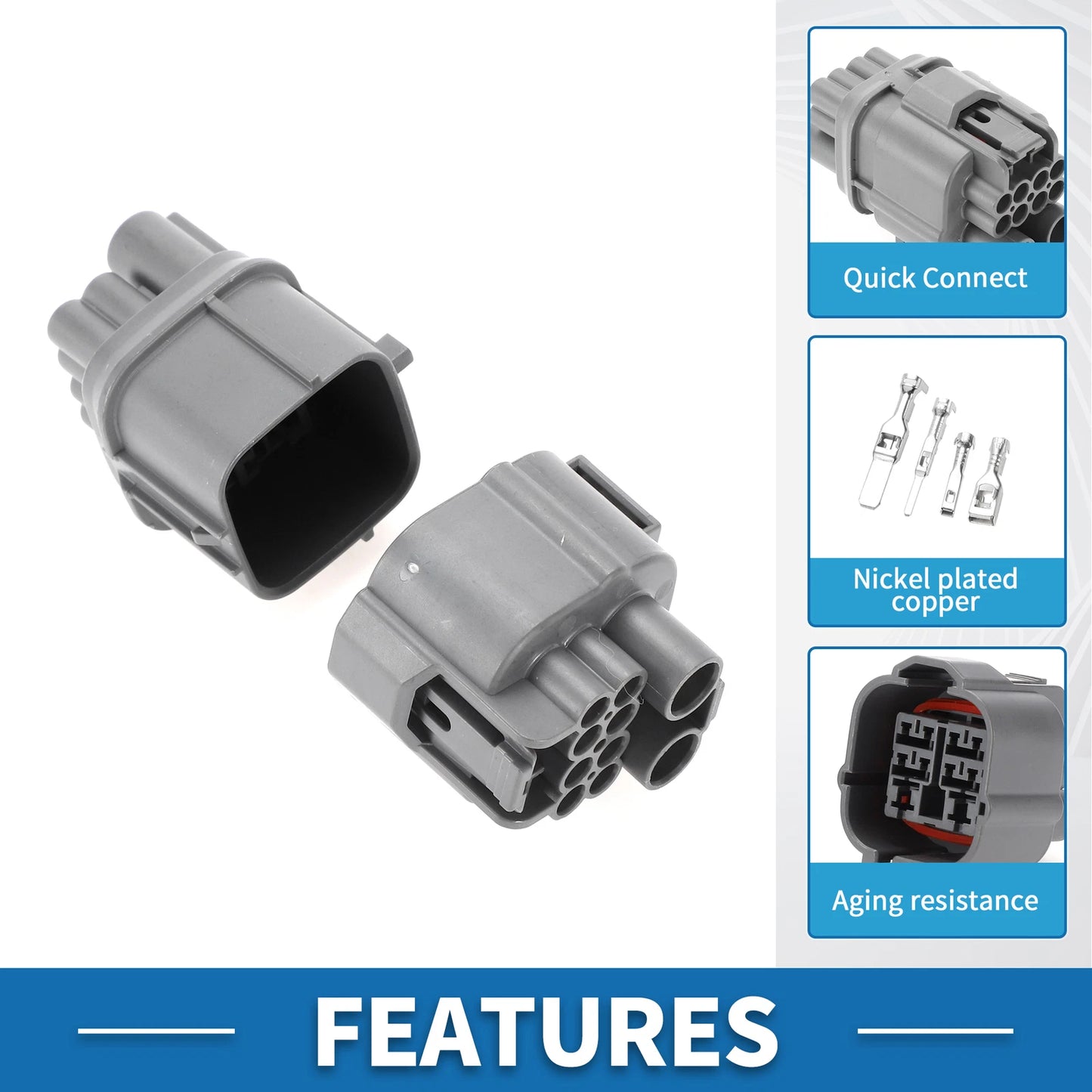 10 Pin High Current Wiring Harness Connector Plug for Honda Acura 1 Set