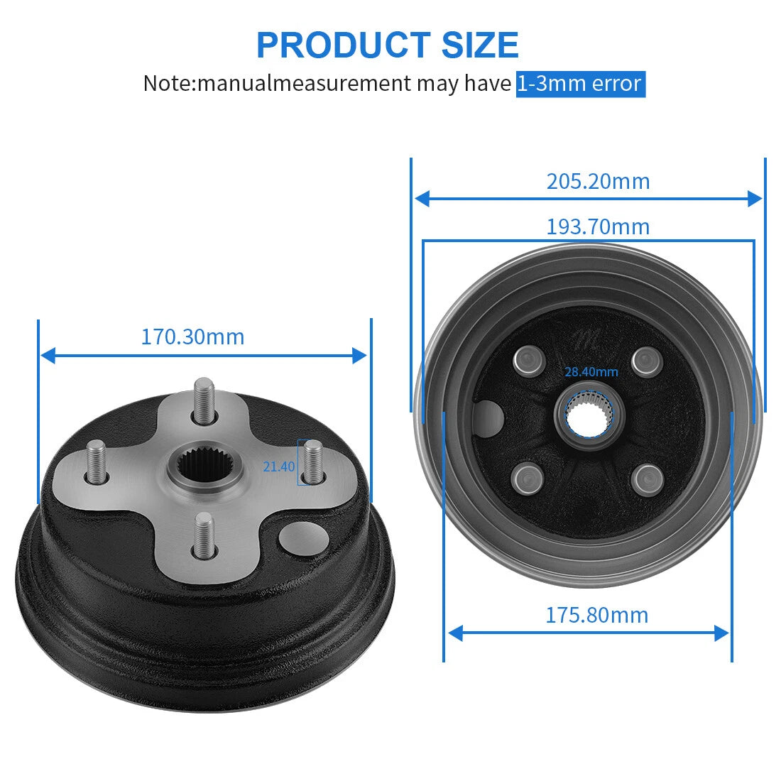 Front/Rear Wheel Brake Drum for Yamaha Timberwolf 250 (1994–2000)