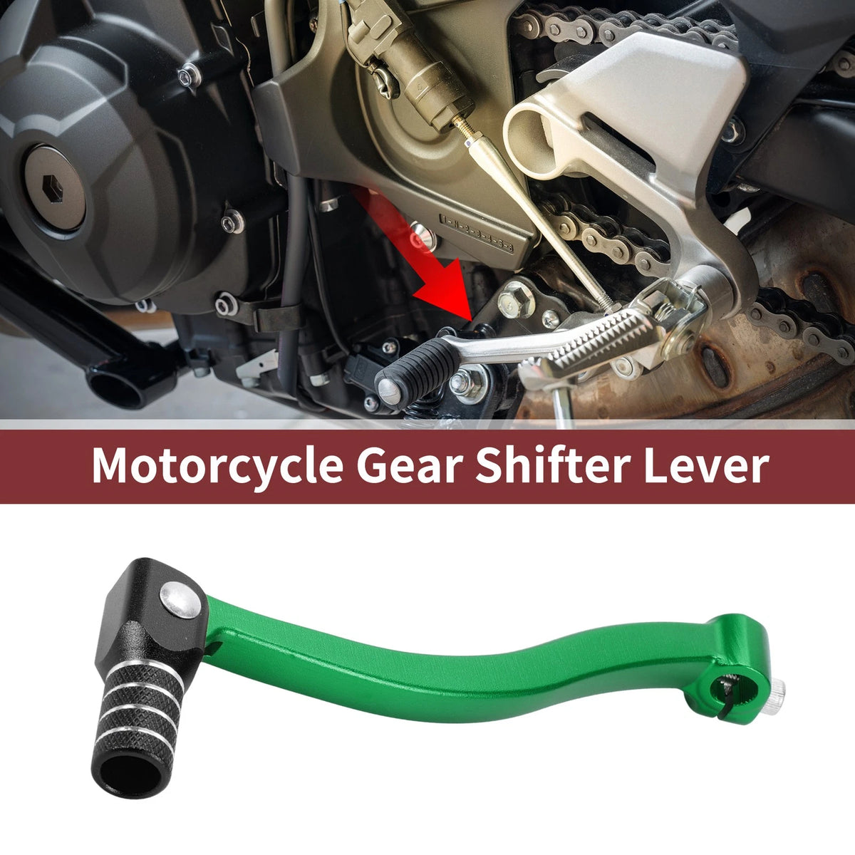 Folding Gear Shifter Lever for Kayo T6 Green Black