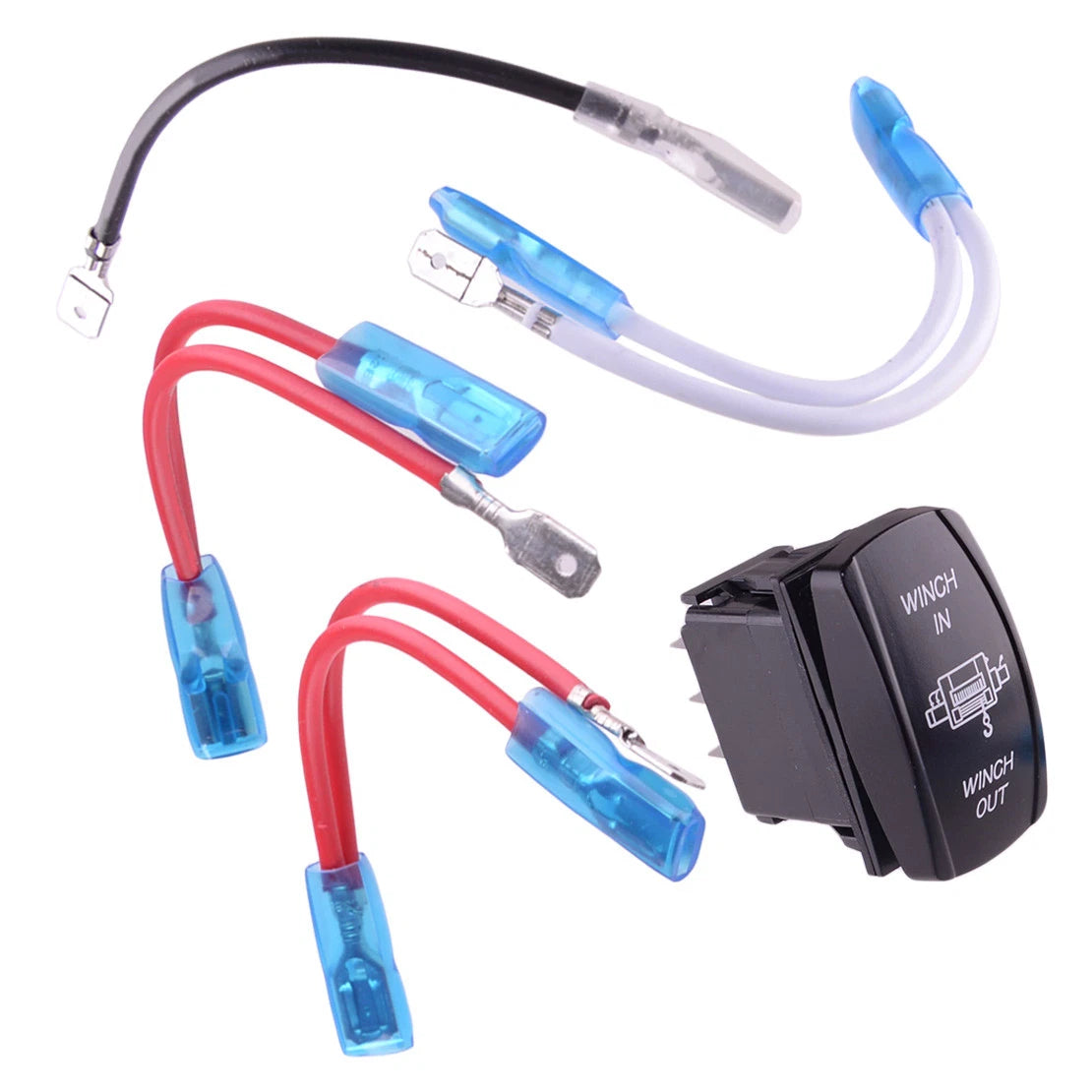 7PIN Blue LED Rocker Toggle Switch for Winch In/Out 12V-24V