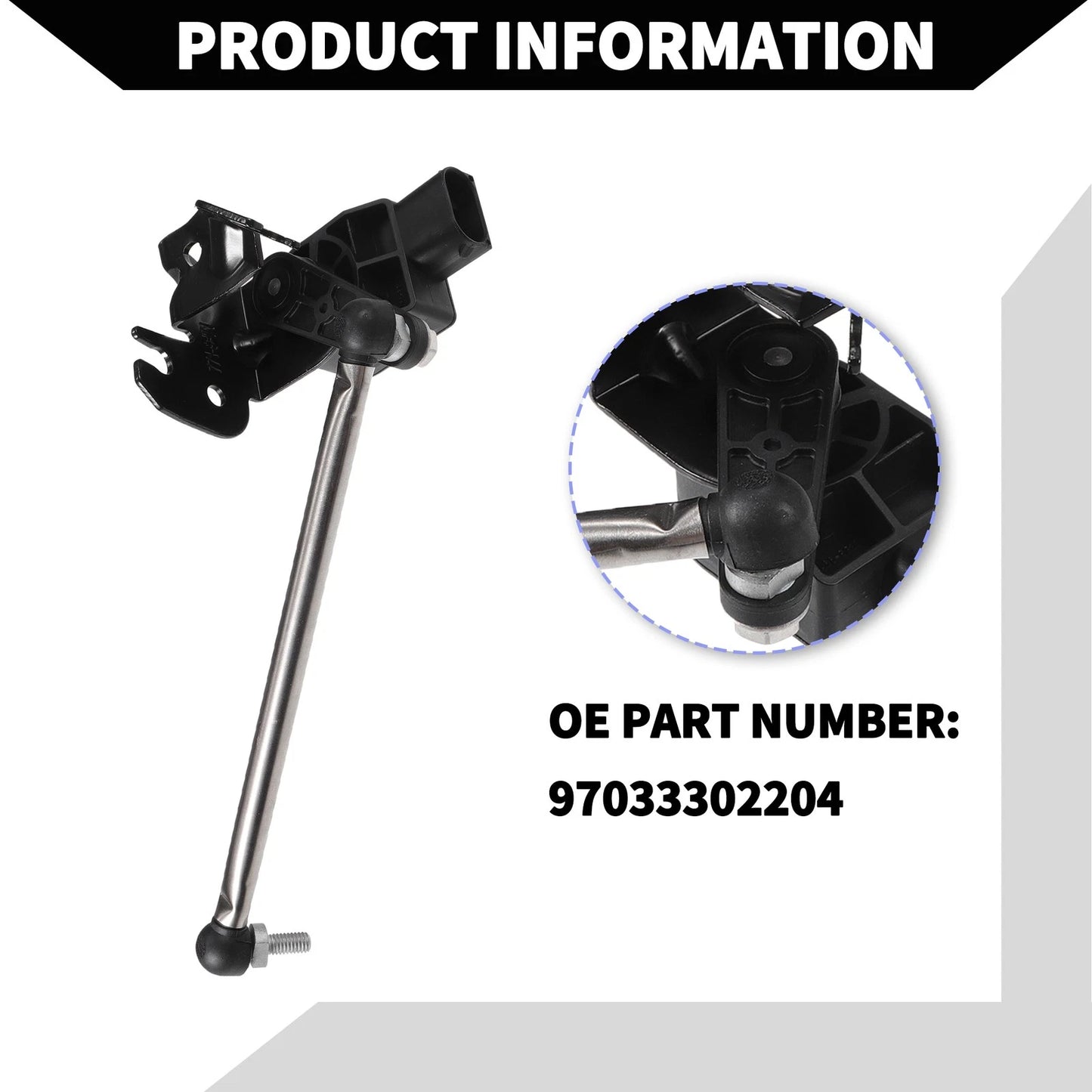 Suspension Ride Height Sensor for Porsche Rear Right Black